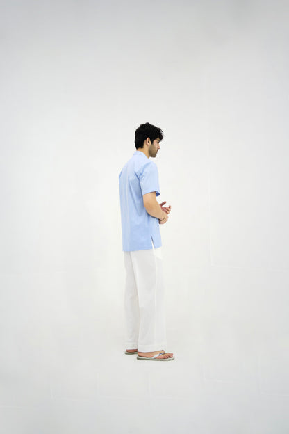 MIST-Sky Blue Cuban Collar Co-ord Set